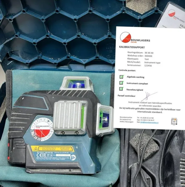 kalibreren van meetinstrument met kalibratiecertificaat